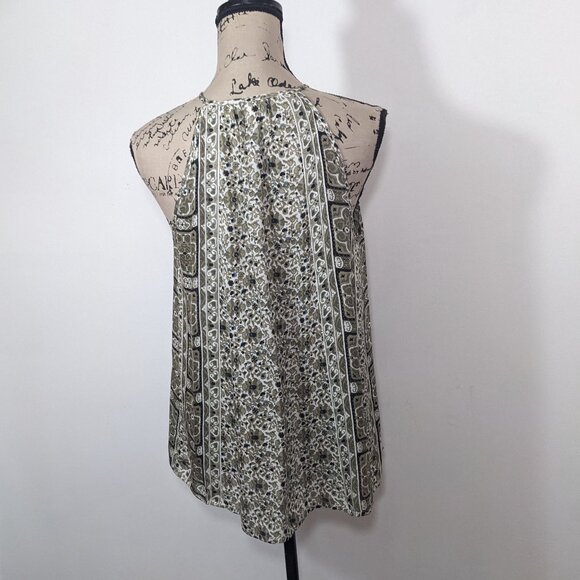 JOIE Women SHARA PRINTED SILK SLEEVELESS TOP BLOUSE Tassels M - Picture 5 of 8